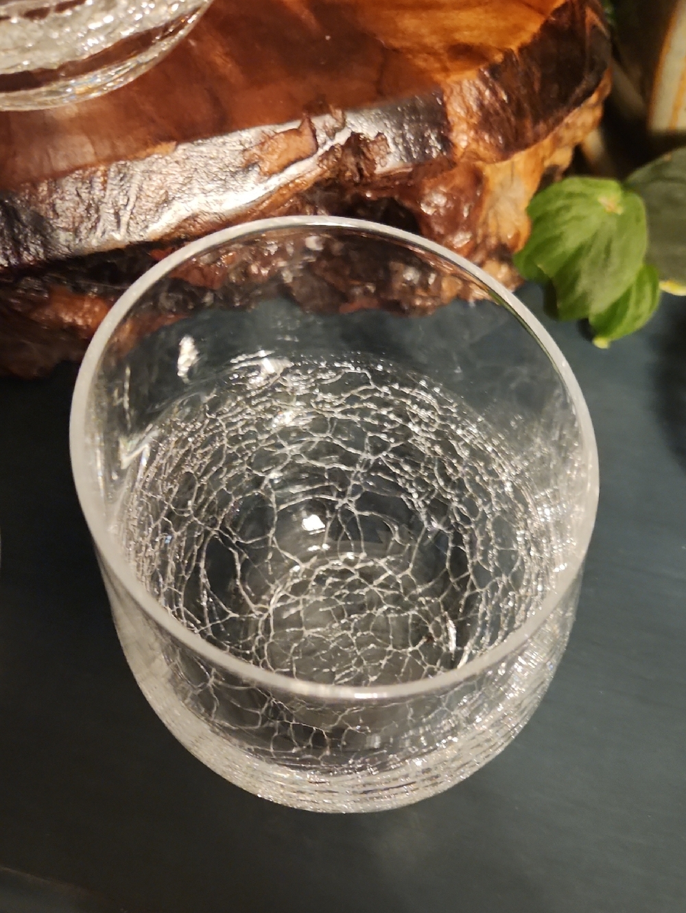 Pier 1 Crackle Angled Rim Glass Tumbler--ONE ONLY - Picture 7 of 8